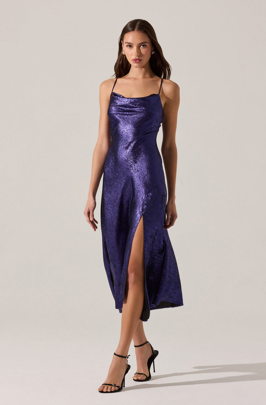 Gaia Metallic Midi Dress