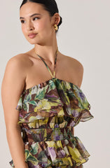 Elena Floral Halter Maxi Dress