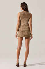 Dilone Tweed Vest Mini Dress