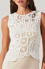 Martina Crochet-Layered Satin Dress