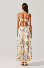 Emese Floral Pleated Maxi Dress