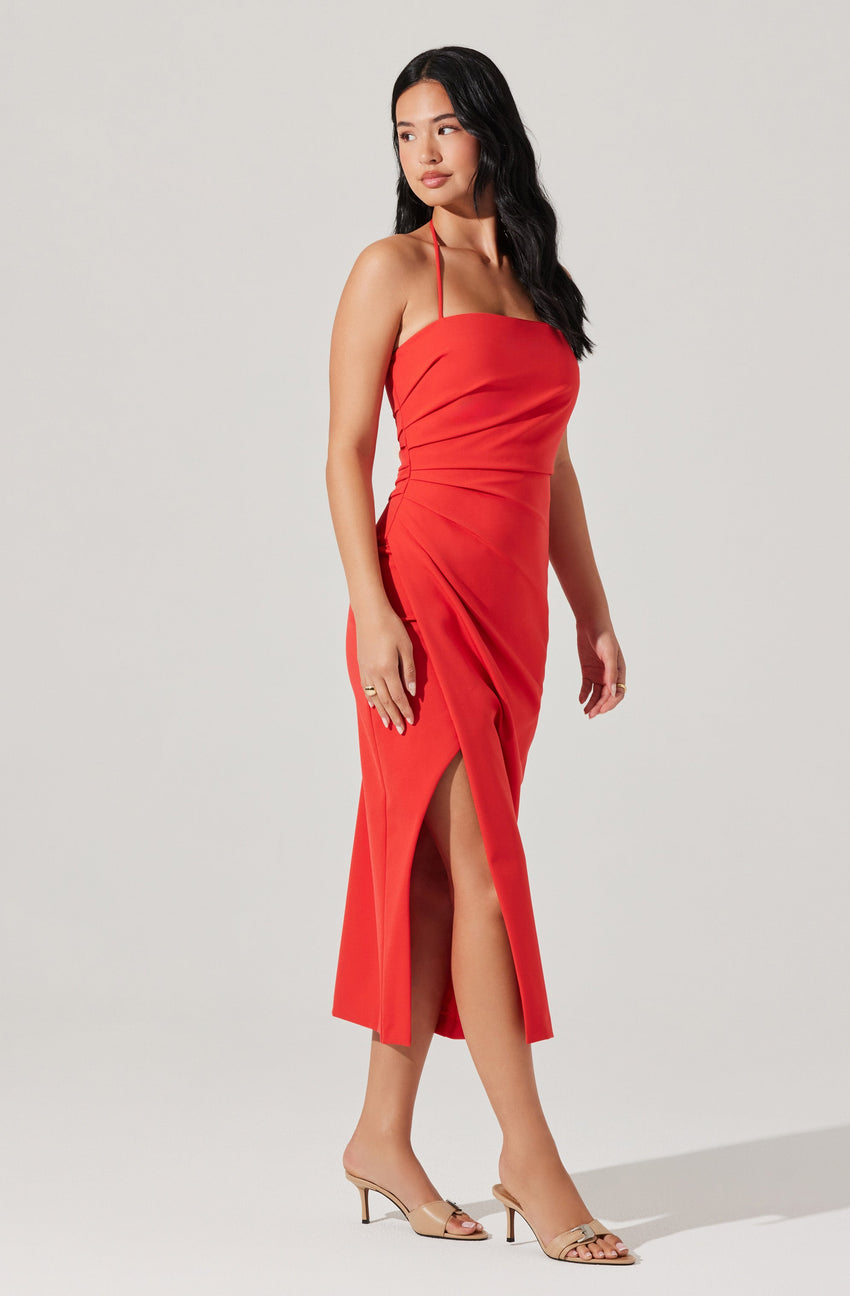 Siena Halter Neck Midi Dress