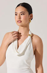 Alanna Halter Cowl Neck Midi Dress