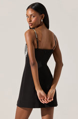 Halya Contrast Sequin Bow Dress