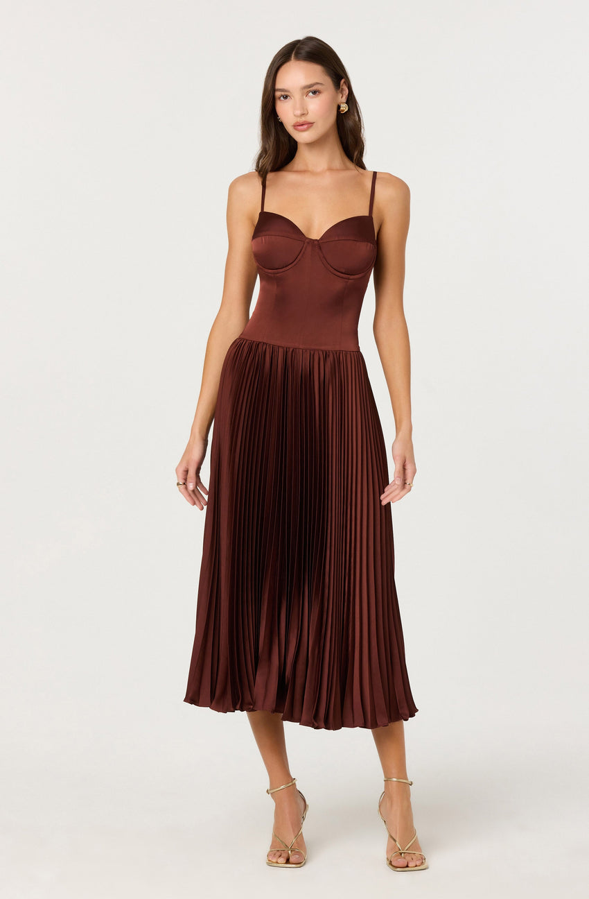 Elyssa Satin Midi Dress