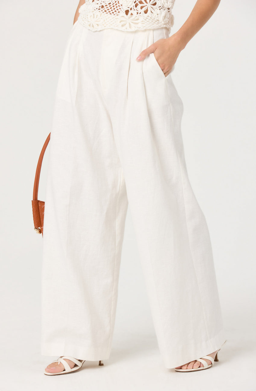 Milani Linen-Blend Trouser Pants