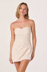 Haralda Linen Strapless Mini Romper