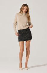 Laudine Pearl Detail Tweed Skirt