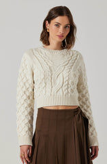 Caila Cable Knit Cropped Sweater