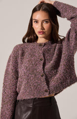 Sebille Textured Fuzzy Knit Cardigan