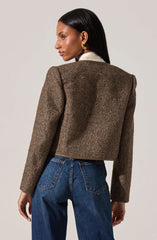 Chiara Faux Leather Trim Jacket
