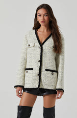 Editha Contrast Tweed Coat