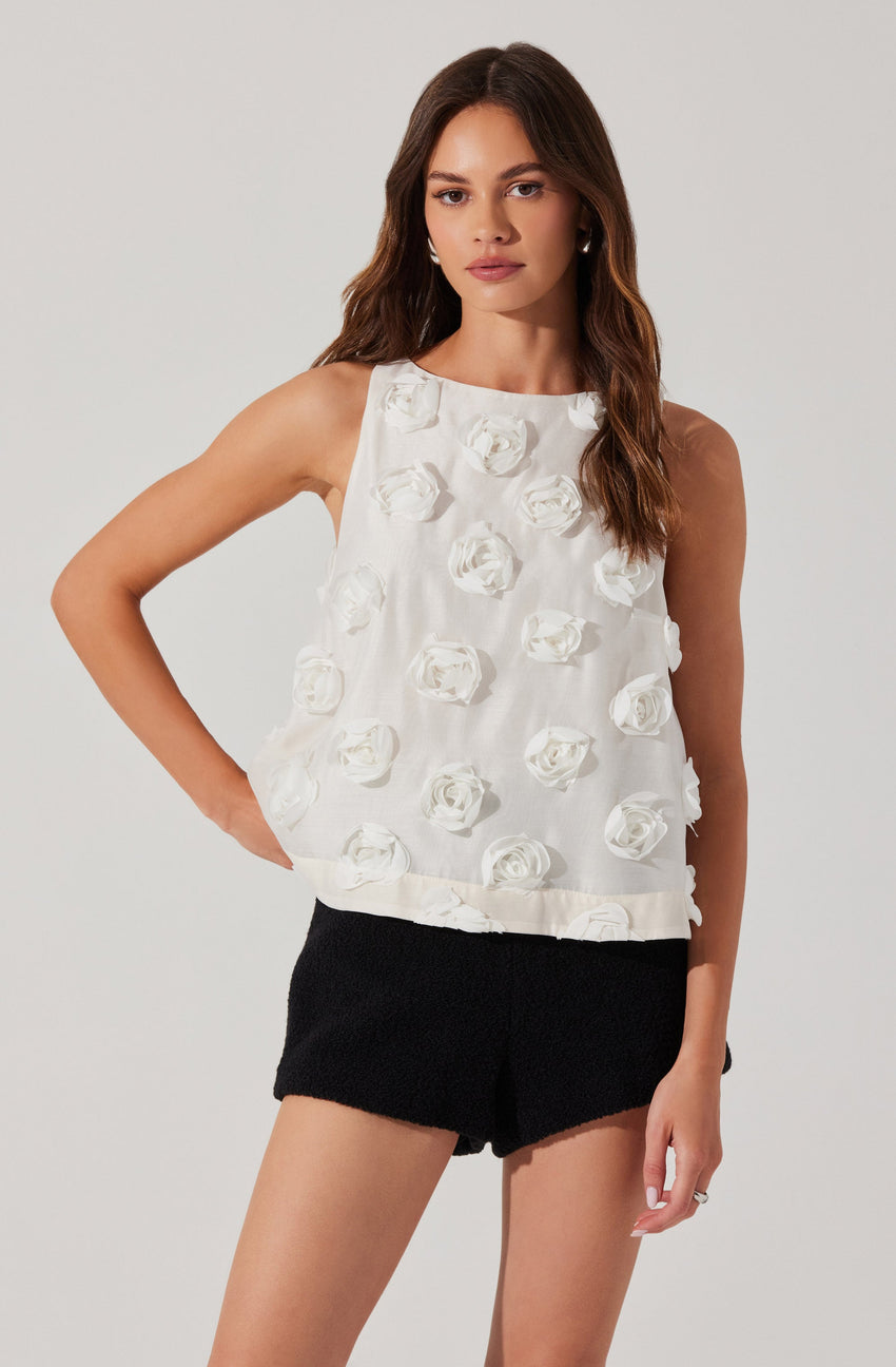 Floria 3D Floral Appliqué Top