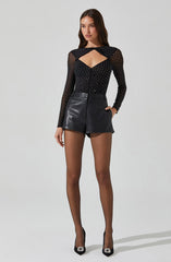 Ancira Rhinestone Mesh Bodysuit