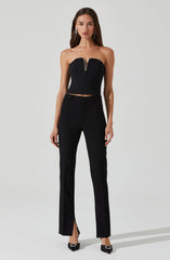 Amell Strapless Rhinestone Trim Top