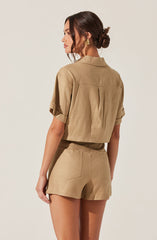 Deborah Linen Blend Safari Top