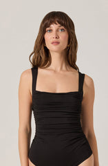 Voncile Ruched Square Neck Bodysuit