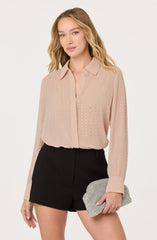Cristal Semi-Sheer Rhinestone Shirt
