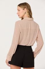 Cristal Semi-Sheer Rhinestone Shirt