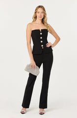 Annemarie Strapless Button Detail Top