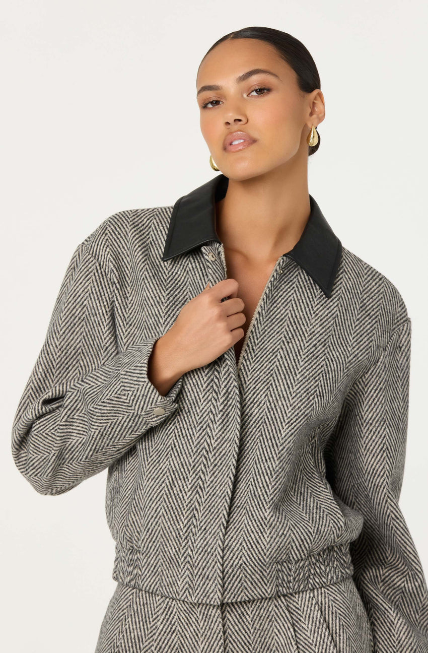 Nelly Contrast Collar Bomber Jacket