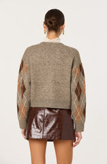 Ashtyn V-neck Argyle Cardigan