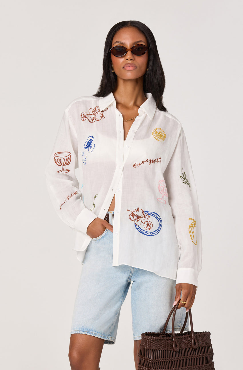 Trace Embroidered Picnic Shirt