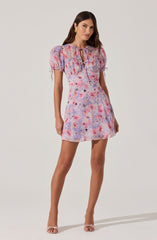 Floral Puff Sleeve Mini Dress