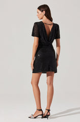 Sequin Flutter Sleeve Mini Dress