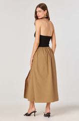 Mixed media halter dress