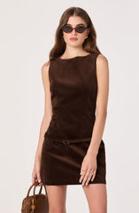 Corduroy Belted Mini Dress