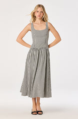 Cara Gingham Sleeveless Midi Dress