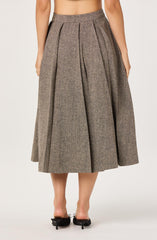 Wide Pleat Midi Skirt