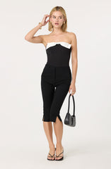 Contrast bow tube top