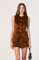 Corduroy Button Front Vest
