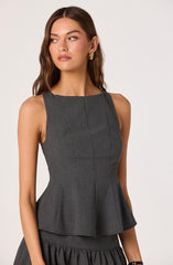 Boat Neck Peplum Top