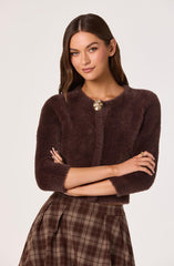 Fuzzy Cropped Cardigan