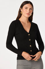 Mckenzie Ribbed V-Neck Cardigan