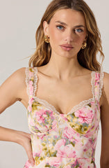 Alva Satin Floral Mini Dress
