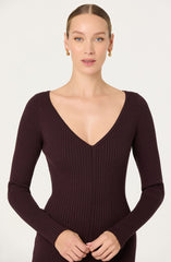 Glenda V-neck Maxi Sweater Dress