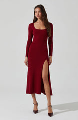 Kylie Ribbed Midi Sweater Dress