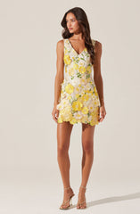 Aisha Floral Appliqué Mini Dress