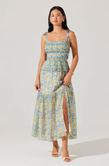 Ethelind Floral Pleated Maxi Dress