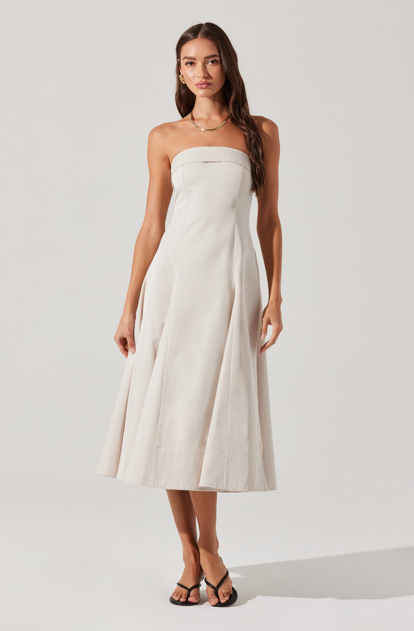 Ayeri Strapless Midi Dress