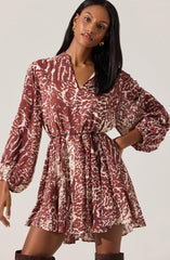 Marisela Belted V-Neck Mini Dress