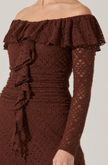Dorian Ruffle Off Shoulder Dress