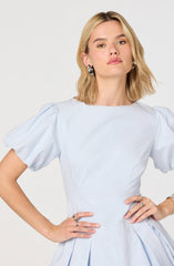 Kattie Puff Sleeve Bubble Hem Mini Dress