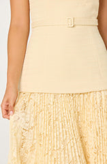 Caitlin Mixed Media Tweed Midi Dress
