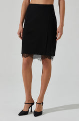 Itzayana Lace Trim Pencil Skirt