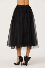 Lela Polka Dot Layered Midi Skirt